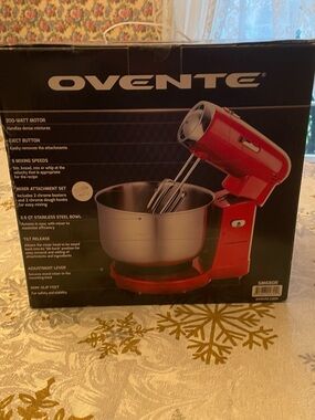 Ovente Stand Mixer - Powerful Kitchen Mixer with Stainless Steel Bowl- New